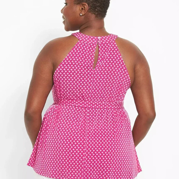 Lane Bryant Gloria Floral Swing Halter-Neck Belted Knit Top Size in 34/36 - Picture 7 of 11